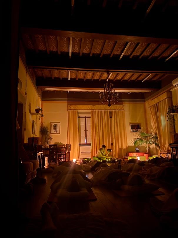 The Ballroom set for meditation