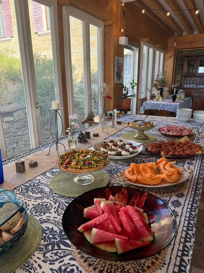 The bright dining room
