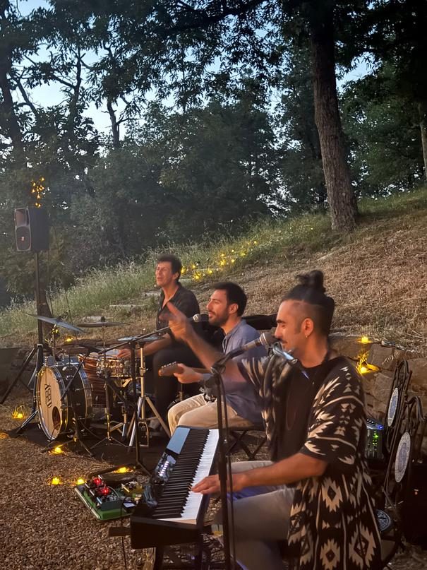 Musicians playing outdoors